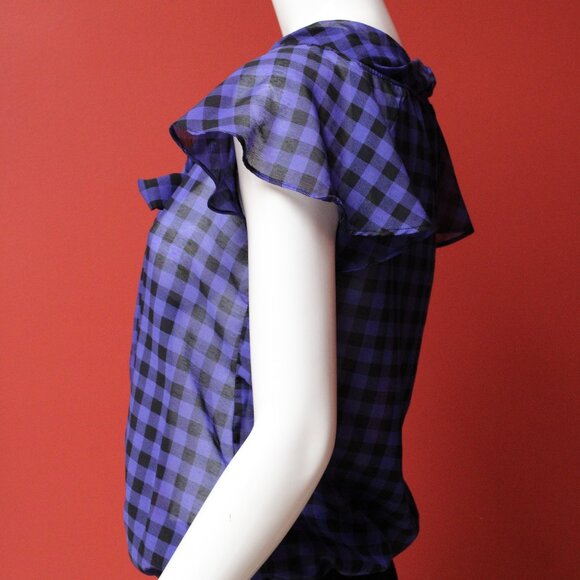 H&M Blue Plaid Blouse - Picture 8 of 13
